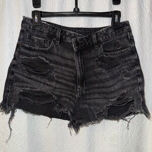 American Eagle Outfitters Charcoal Distressed Jean Shorts